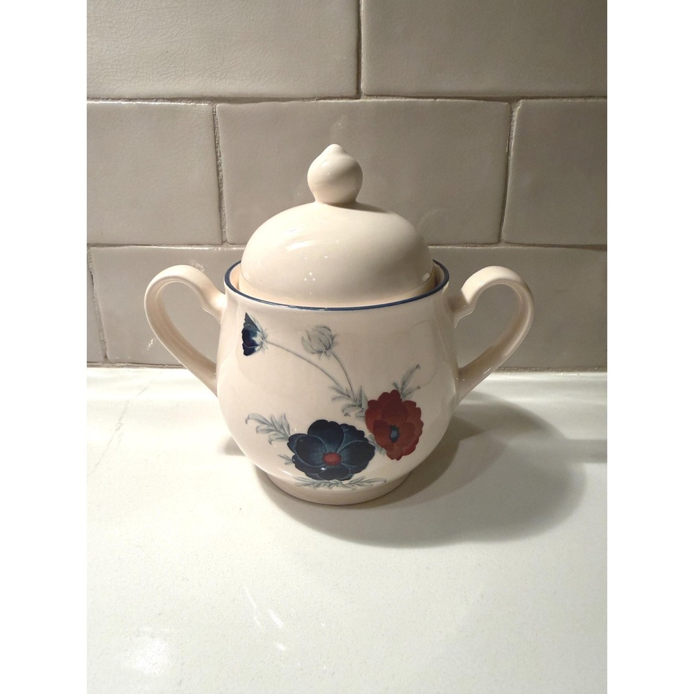 Vintage Keltcraft Noritake Harlequin Poppies Ireland Sugar Bowl